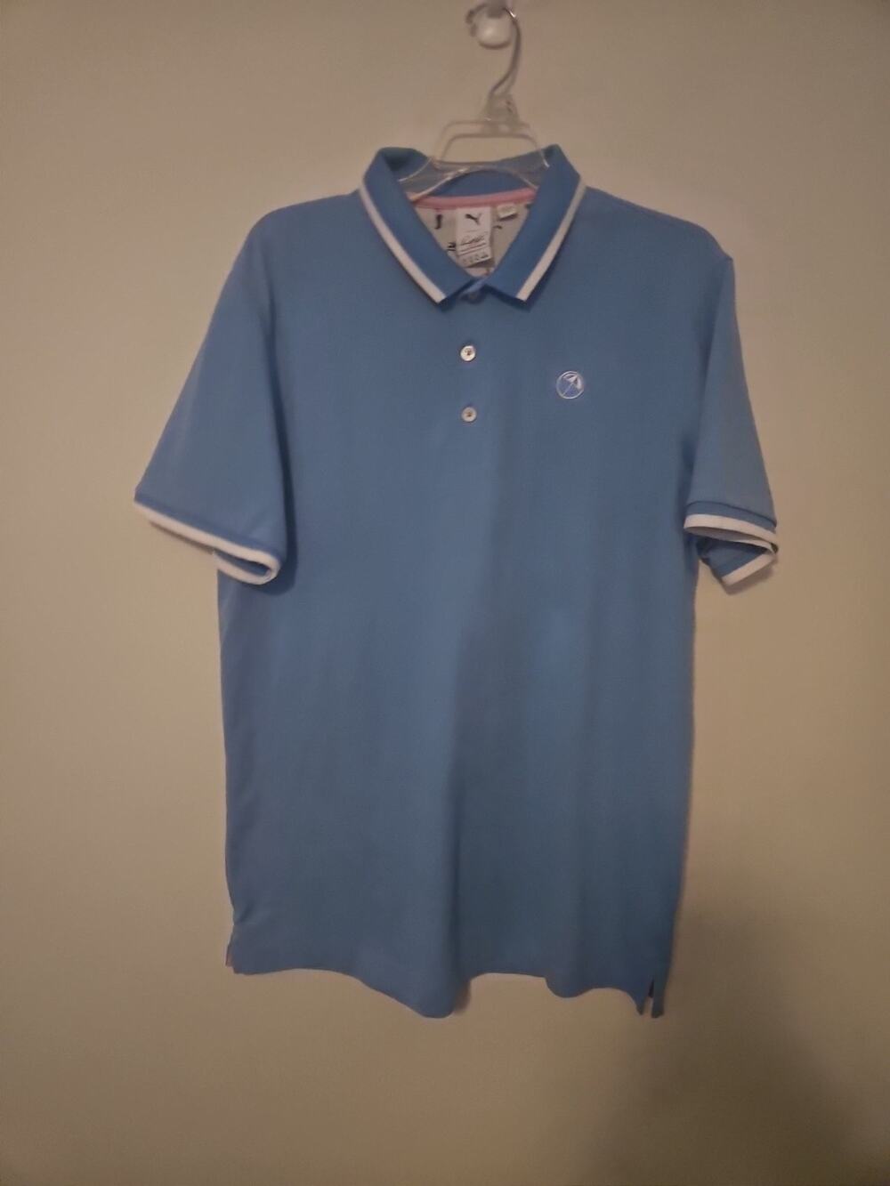 Puma Arnold Palmer Mens Polo Sz Large Blue Short Sleeve Athletic Golf